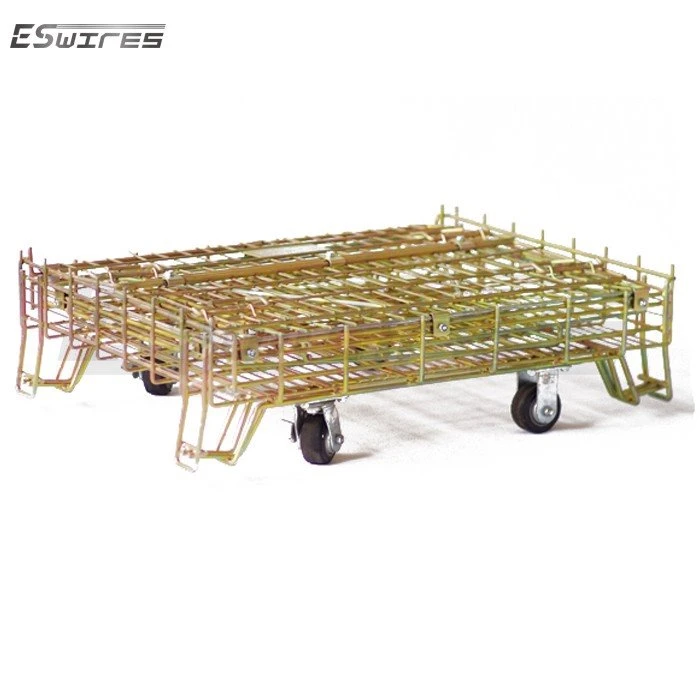 wire container with casters fold